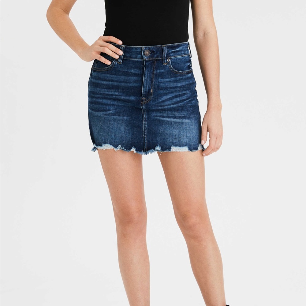 AE Ne(x)t Level High-Waisted Denim Mini Skirt - Picture 1 of 6